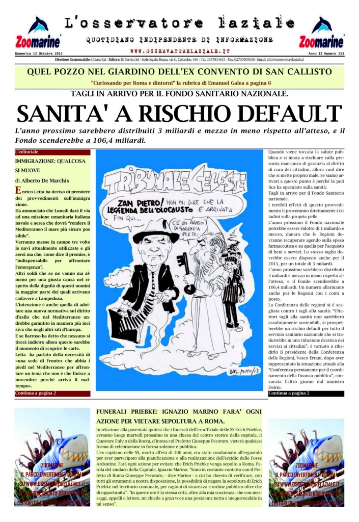 L'osservatore d'Italia edizione del 13 Ottobre 2013